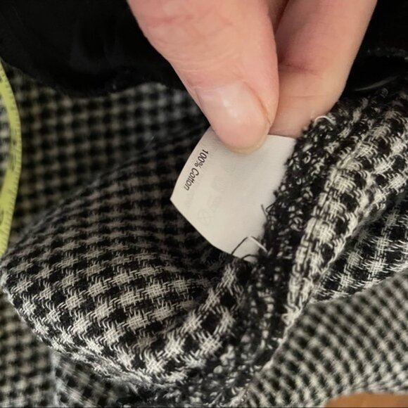 Madewell black plaid gauzy cotton shirt dress size‎ Large - Picture 8 of 8